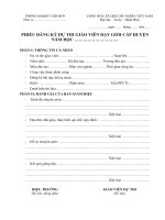 Biểu mẫu chấm giáo viên giỏi cấp huyện 2010-2011