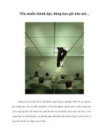 Nếu muốn thành đạt, đừng bao giờ nên nói…