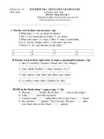 Đề thi chất lượng GĐ III Anh 6