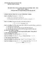 ĐỀ KIỂM TRA KÌ 1 TOÁN 12 (2010-2011)