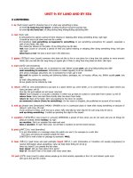 UNIT 9: BY LAND AND BY SEA