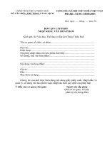 BM.VHTTDL.01.- Đơn xin cấp phép nhập khẩu văn hoá