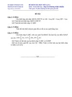 ĐỀ VÀ ĐÁP ÁN KIỂM TRA 1 TIẾT CHƯƠNG THỂ TÍCH HÌNH 12 BAN B