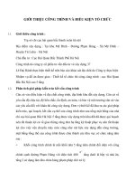 GIỚI THIỆU CÔNG TRÌNH VÀ ĐIỀU KIỆN TỔ CHỨC