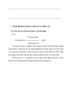 PHÂN TÍCH HIỆU QUẢ SỰ DỤNG VỐN TẠI DOANH NGHIỆP