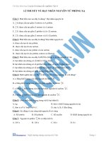 (Luyện thi cấp tốc Lý) Lý thuyết về hạt nhân nguyên tử và phóng xạ_Trắc nghiệm và đáp án