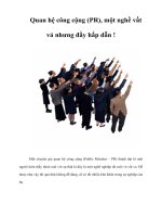 Quan hệ công cộng (PR), một nghề vất vả nhưng đầy hấp dẫn !