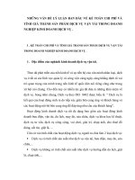 NHỮNG VẤN ĐỀ LÝ LUẬN BAN ĐẦU VỀ KẾ TOÁN CHI PHÍ VÀ  TÍNH GIÁ THÀNH SẢN PHẨM DỊCH VỤ VẬN TẢI TRONG DOANH NGHIỆP KINH DOANH DỊCH VỤ