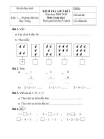 KTĐK giữa kì I- môn Toán lớp 1