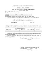 Mẫu đơn tuyển sinh lớp 6