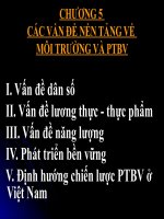 CHƯƠNG 5: CÁC VẤN ĐỀ NỀN TẢNG VỀ MÔI TRƯỜNG VÀ PTBV