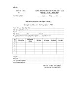 Mẫu đơn đề nghị khảo nghiệm giống