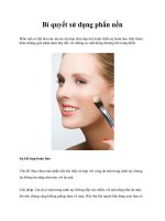 Bí quyết sử dụng phấn nền