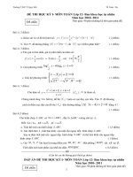 Đề, đáp án HKI Toán 12 hiện hành./.