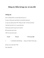 Đăng ký Điều lệ hợp tác xã sửa đổi