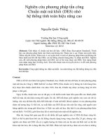Nghiên cứu phương pháp tấn công  Chuẩn mật mã khối (DES) nhờ  hệ thống tính toán hiệu năng cao 