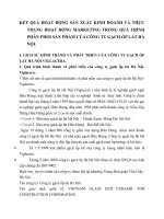 KẾT QUẢ HOẠT ĐỘNG SẢN XUẤT KINH DOANH VÀ THỰC TRẠNG HOẠT ĐỘNG MARKETING TRONG QUÁ TRÌNH PHÂN PHỐI SẢN PHẨM CỦA CÔNG TY GẠCH ỐP LÁT HÀ NỘI