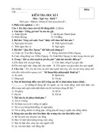 KIỂM TRA HỌC KÌ I MÔN NGỮ VĂN 7 CHUẨN