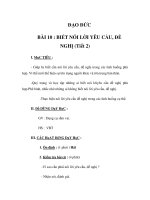 BIẾT NÓI LỜI YÊU CẦU, ĐỀ NGHỊ (Tiết 2)