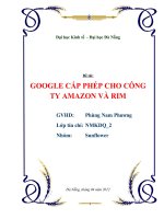 GOOGLE CẤP PHÉP CHO CÔNG TY AMAZON VÀ RIM