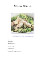 Cải xoong thịt giò lợn