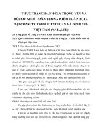 THỰC TRẠNG ĐÁNH GIÁ TRỌNG YẾU VÀ RỦI RO KIỂM TOÁN TRONG KIỂM TOÁN BCTC TẠI CÔNG TY TNHH KIỂM TOÁN VÀ ĐỊNH GIÁ VIỆT NAM