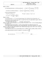 Đề thi Học kì 1 Toán 11 - Đề số 13