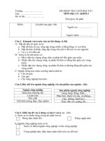 Đề kiểm tra Học kỳ I_môn Địa Lý Lớp 5_3