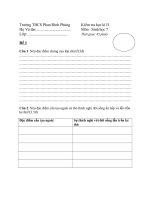 Kiểm tra sinh học 7 kỳ II