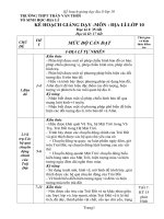 Kế hoạch giảng dạy Địa lí 10