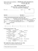 Kiem tra hoc ki I - anh 8