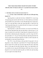 THỰC TRẠNG HOẠT ĐỘNG THANH TOÁN QUỐC TẾ THEO PHƯƠNG THỨC TÍN DỤNG CHỨNG TỪ  TẠI SGDI NGÂN HÀNG ĐTPT VN