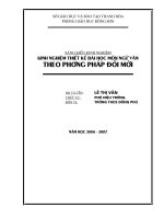 SOẠN - GIẢNG MÔN NGỮ VĂN THÔNG QUA ĐỔI MỚI PHƯƠNG PHÁP