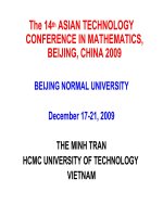 BÀI BÁO CÁO KHOA HỌC TẠI BẮC KINH ATCM 2009 THE SCIENTIFIC REPORT IN BEIJING - CHINA