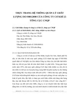 THỰC TRANG HỆ THỐNG QUẢN LÝ CHẤT LƯỢNG ISO 90012000 CỦA CÔNG TY CƠ KHÍ 25 TỔNG CỤC CNQP