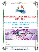 Ôn thi đại học môn toán 2013 chuyên đề bất phương trình, phương trình 