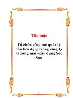 Tiểu luận Tổ chức công tác quản lý vốn lưu động trong công ty thương mại –xây dựng Sóc Sơn