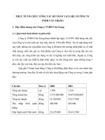 THỰC TẾ TỔ CHỨC CÔNG TÁC KẾ TOÁN VẬT LIỆU Ở CÔNG TY TNHH VĂN TRỌNG