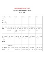 CHỦ ĐIỂM : THẾ GIỚI THIÊN NHIÊN - KẾ HOẠCH HOẠT ĐỘNG TUẦN 19 - Thứ 4