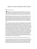 MUỐN LẤY MẬT THÌ ĐỪNG PHÁ TỔ ONG