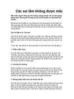 Các sai lầm không được mắc
