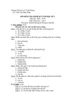 ĐỀ KIỂM TRA CUỐI KÌ - KHOA HỌC 5