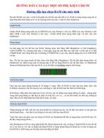 HƯỚNG DẪN CÀI ĐẶT MỘT SỐ PHỤ KIỆN CHO PC