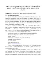 THỰC TRẠNG CỦA DỊCH VỤ TƯ VẤN PHÁT HÀNH CHỨNG KHOÁN TẠI CÔNG TY CỔ PHẦN CHỨNG KHOÁN ĐÔNG NAM Á