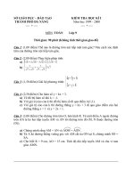 Đề kiểm tra học kỳ I Môn Toán Lớp 9