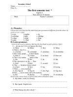 Đề thi HKI - lớp 6  ( 2010 - 2011)