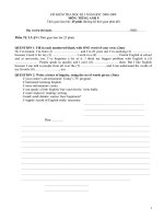 Đề thi HKI Tiếng Anh 9