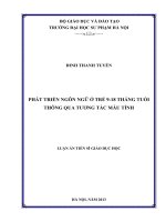 Phát triển ngôn ngữ ở trẻ 9  18 tháng tuổi thông qua tương tác mẫu tính 