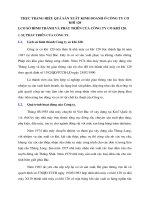 THỰC TRẠNG HIỆU QUẢ SẢN XUẤT KINH DOANH Ở CÔNG TY CƠ KHÍ 120