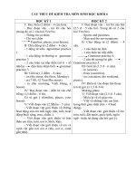 CẤU TRÚC ĐỀ KT TIẾNG ANH